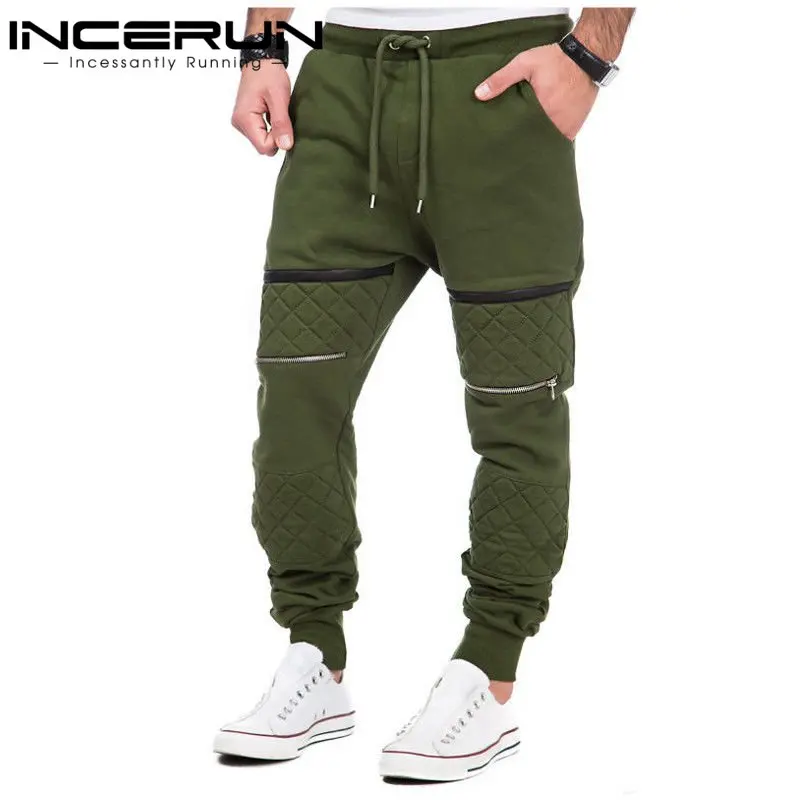 INCERUN S-3XL, мужские плотные спортивные штаны, зимние теплые штаны для бега, флисовые мешковатые Длинные спортивные штаны, повседневные уличные брюки, мужские длинные штаны