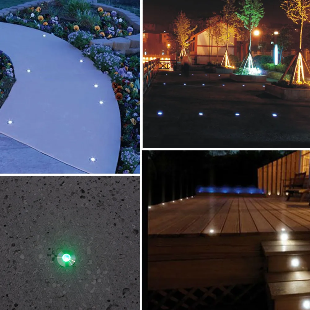 Caminho do Jardim do Pátio ao ar Melhor Preço 24mm 0.8 w Marca Levou Luz Livre Decoração Convés Cozinha Plinto Ip67 Led 10 Pcs 7 Cheap Lâmpadas subterrâneas