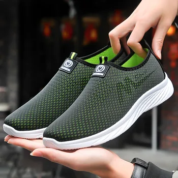 

Male's Light Weight Sneakers Men's Fashion Casual Mesh Breathable Slip On Loafers Shoes Leisure Running Shoes Sapatos Masculino