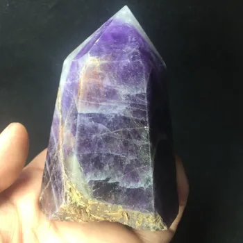 

369g Natural Purply Amethyst Quartz Crystal Healing Wand feng shui natural stone and minerals Wedding Decoration