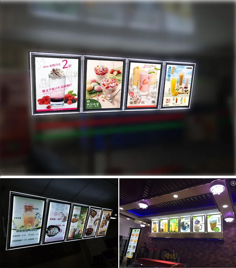 A3 light box акриловые коробке кадра Ресторан акриловые меню light box