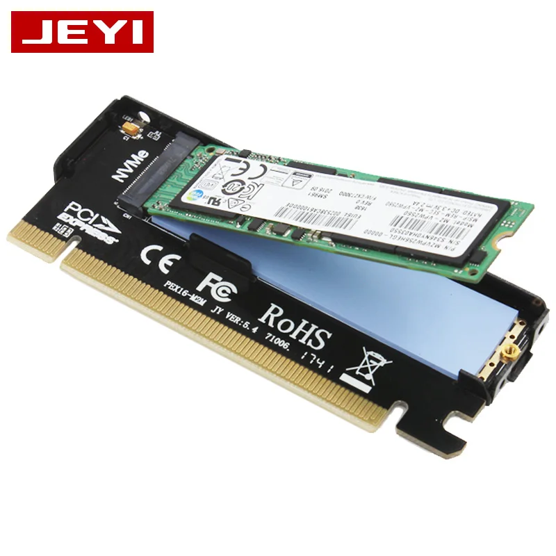 JEYI CoolSwift теплоотвод M.2 NVMe SSD NGFF к PCIE X4 адаптер MKey интерфейсная карта Suppor PCI Express 3 0x16