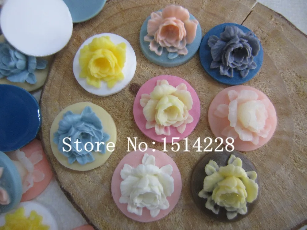 

Free shipping! ( 18mm)high quality resin flower . Resin Flatback Cabochon for hair bow center, DIY. Z263