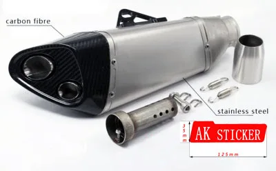 Универсальный глушитель для мотоцикла 51 мм YZFR1 YZFR6 YZF600 FZ400 CF150 CF250 GSXR750 GSXR600 GSXR1000