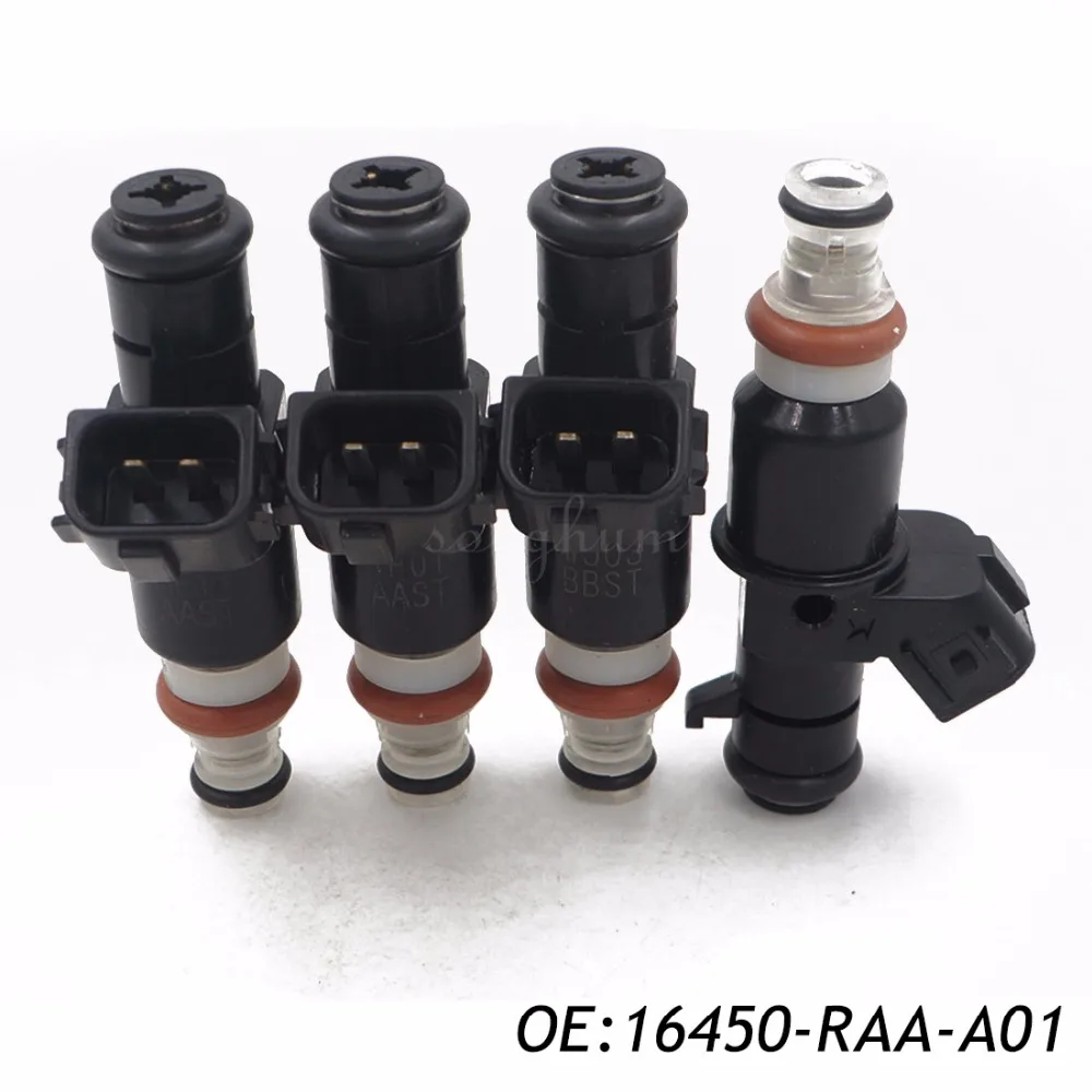 4PCS 16450 RAA A01 Original Fuel Injector 8 holes For Accord 05 09 CR V 03 11 Element 2.4L L4in