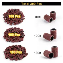300 шт Шлифовальная Пилка Для Ногтей полосы прибор для маникюра, педикюра сверла для ногтей биты-аксессуары инструмент для дизайна ногтей 80#120#180# каждый размер 100 шт