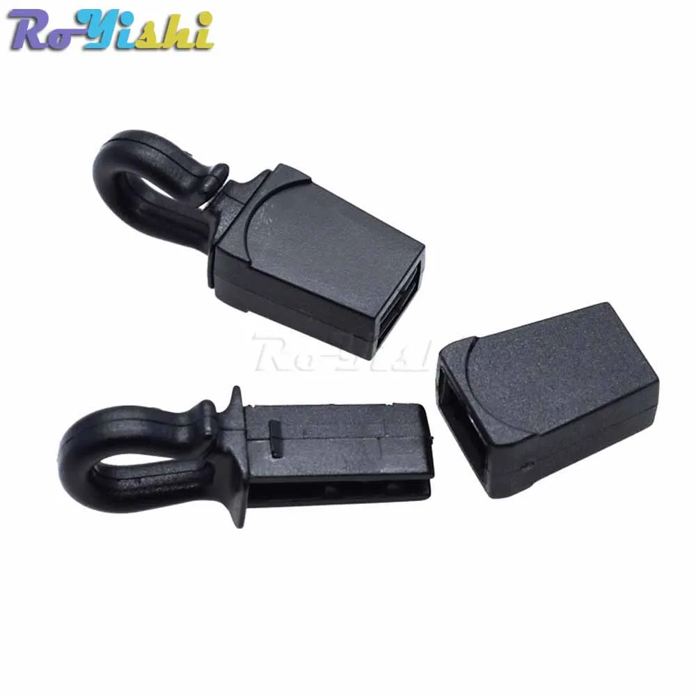 

10pcs/pack Zip Clip Buckle Zipper Pulls Cord Rope Ends Lock Black For Paracord/Backpack/Clothing