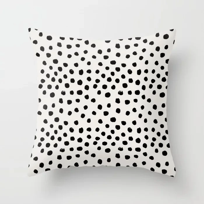 preppy-brushstroke-free-polka-dots-black-and-white-spots-dots-dalmation-animal-spots-design-minimal-pillows.webp
