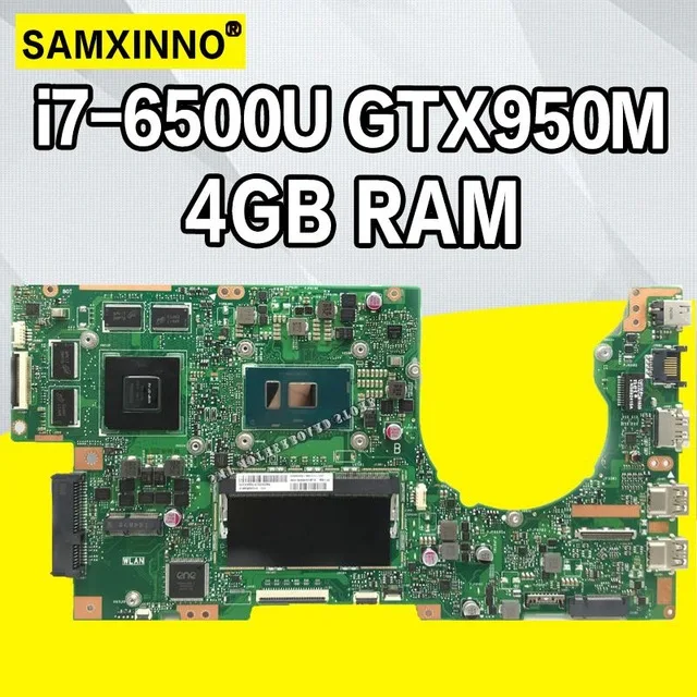 K501UW K501UX материнская плата для ноутбука For Asus K501UB K501UQ K501UXM с DDR3 4 Гб RAM i7 6500U GTX950M