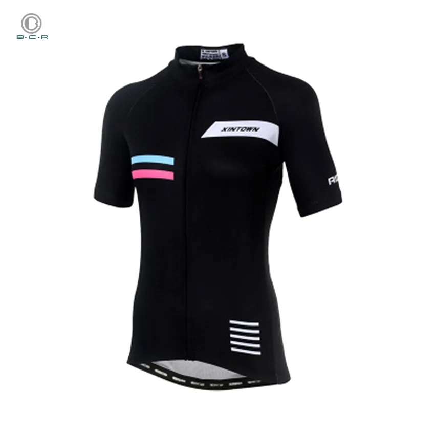 XINTOWN Cycling Jersey for Women Long Sleeves Zipper Pocket Color Printed Quick-Dry Fitness Running Hiking Women/’s Sweatshirt