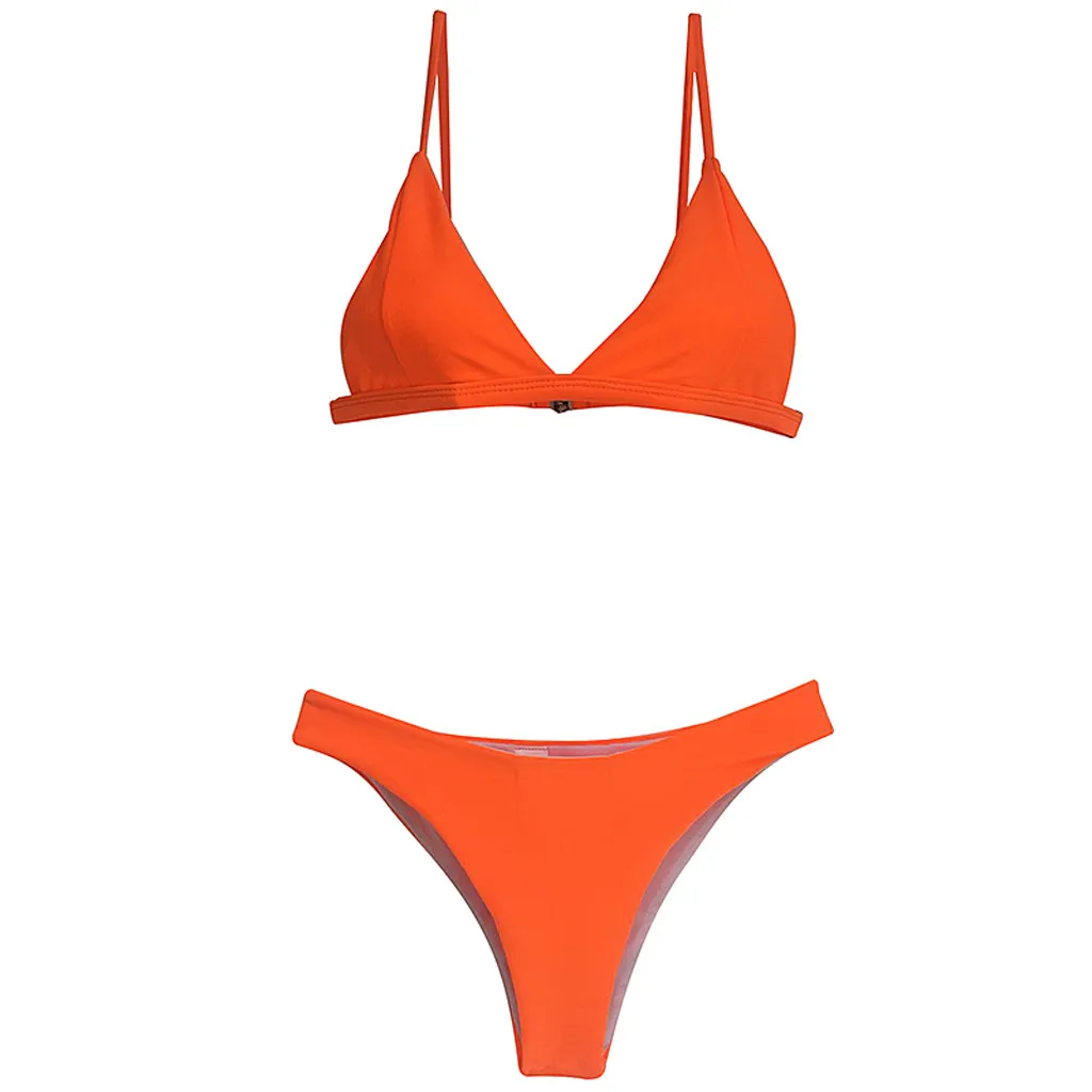 Женский купальник, сексуальный бикини, бандаж, Одноцветный, из двух частей,, купальник, женский, бразильский, пуш-ап, для пляжа, для купания, размера плюс, 18Dec13 - Цвет: A