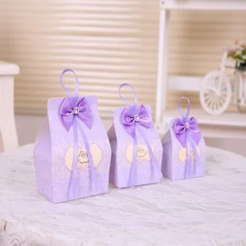 

AVEBIEN 20pcs Elegant Bow Wedding Decor Candy Box Chocolate Paper Gift Box Wedding Favors and Gift Boxes Event Party Supplies