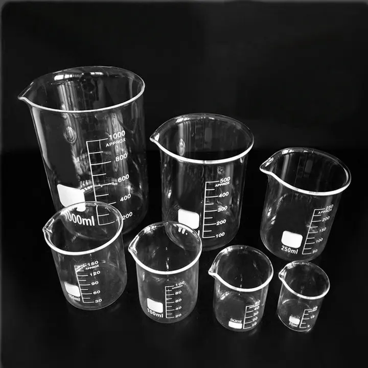 1pc/lot Capacity 5ml 3000ml Glass Beaker for Laboratory Tests