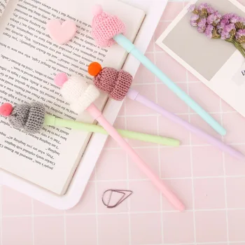 

4 pcs Cute stocking hat gel pen 0.5mm black color pens for writing signature gift Stationery items Office School supplies DB886