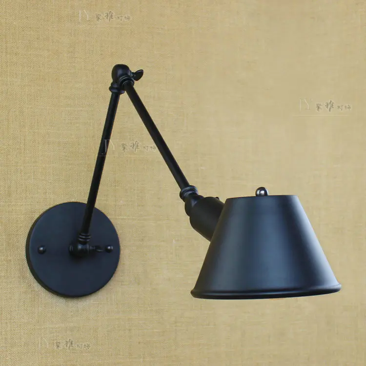 

Jas black radial expansion reading lamp light American country LED industry contracted work study small wall lamp