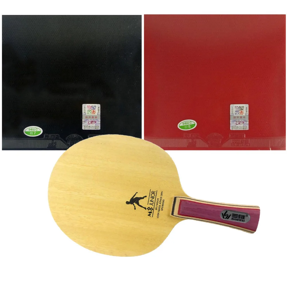 

Sanwei M8 M 8 M-8 Blade With 2x 729 General Table Tennis Rubber Assembled one Tennis Table Racket shakehand long handle FL