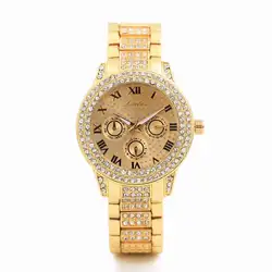 Mdnen часы для женщин Элитный бренд наручные часы Relogio Feminino дамы золото сталь кварцевые часы, Женева повседневное Кристалл страз