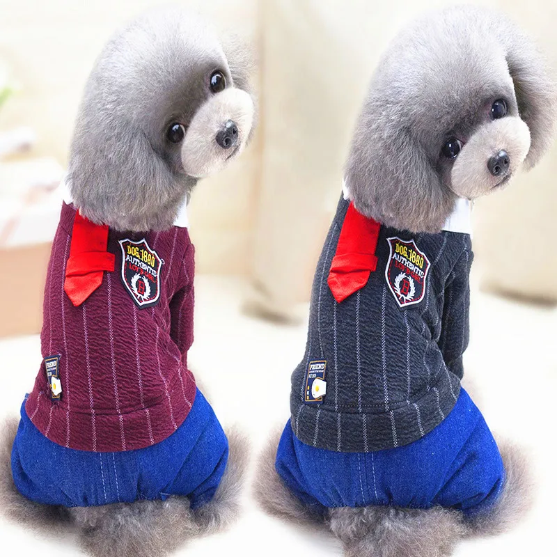 

Pet Products Dog Clothes College Style Pants Cotton Clothes For Dogs Coat Chihuahua Clothing Puppy Outfit Dog Supply Para 8E10