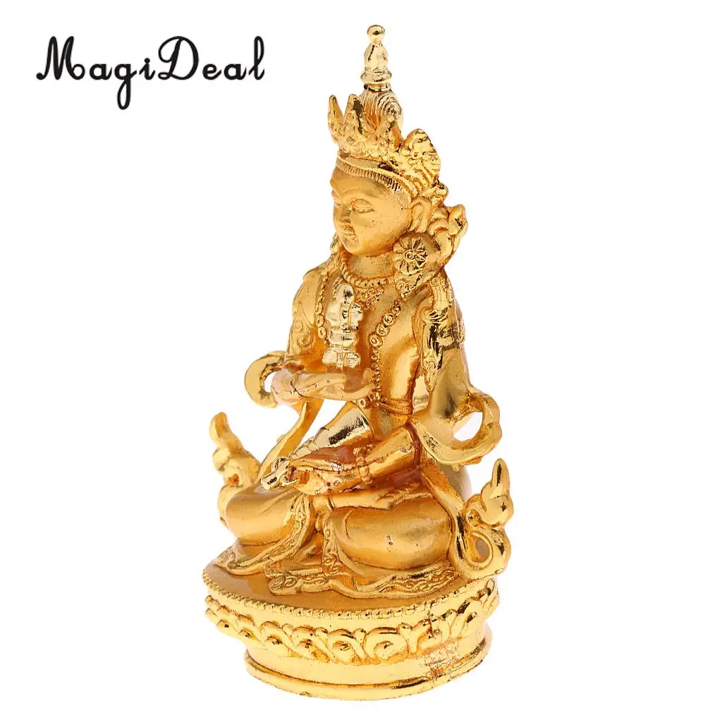 MagiDeal Small Buddha Statue Gilt Medicine Buddhist Feng Shui Figurine Religion Sculpture Blessing Good Luck Home Ornaments
