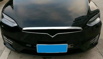 

For Tesla Model X 2016 2017 2018 ABS Accessories Exterior ABS Front Head Engine Lid Grill Cover Trim 1pcs car styling