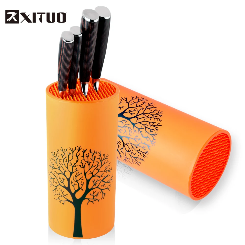

XITUO Tool holder knife Kitchen holder block orange stand sooktops tube shelf multifunctional bar outdoor BBQ Knife Sets New HOT