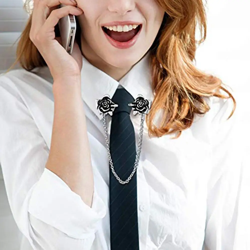 Retro Knopf Brosche Pullover Schal Cardigan Clip Shirt Kragenclip für Frauen DE 