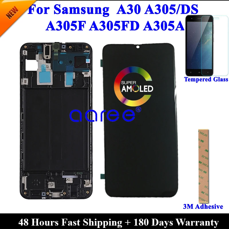 

Super AMOMLED LCD For Samsung A30 LCD A305 lcd display For Samsung A30 2019 A305F LCD Screen Touch Digitizer Assembly