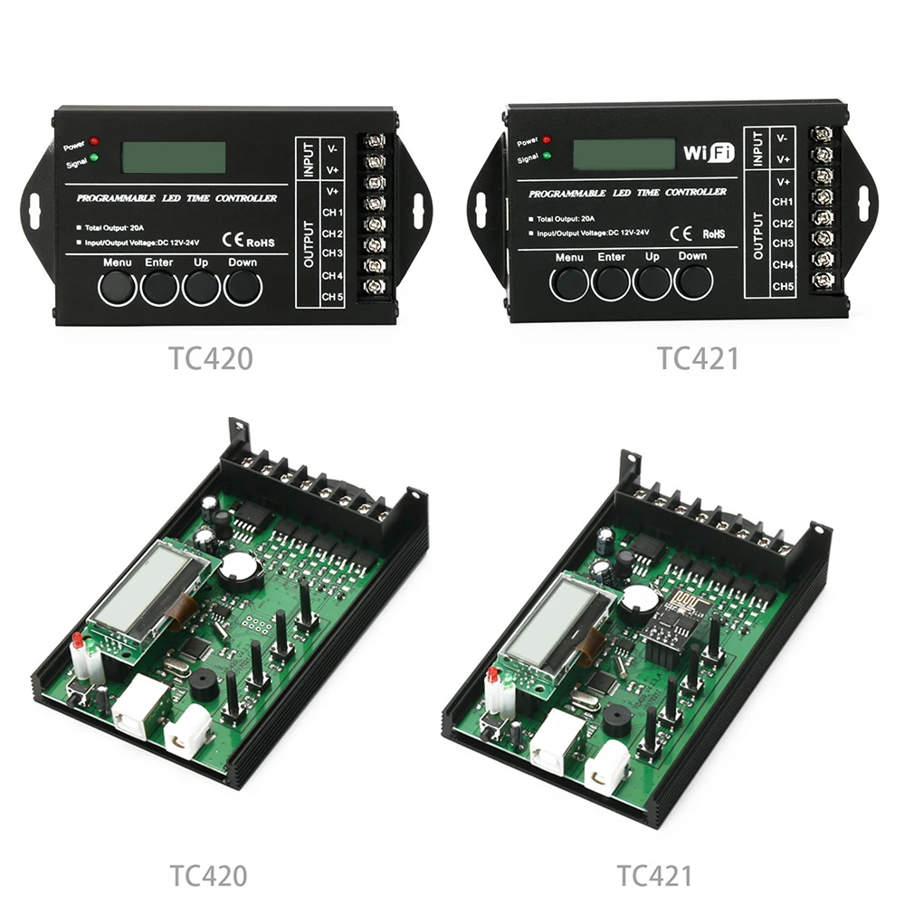 TC420 TC421 TC423 Модернизированный Светодиодный время WI-FI plc программируемый контроллер DC12V/24 V 5 канал Выход для Светодиодный полосные осветители для аквариумов