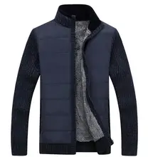 Warm Thick Velvet Cashmere Sweaters Men Winter Pullovers Zipper Mandarin Collar Man Casual Clothes Pattern Knitwear Big Size 3xl