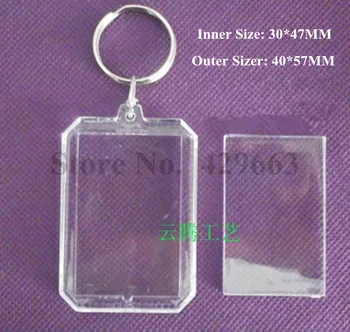 

Free shipping 300pcs Octagon Shaped DIY Acrylic Blank Picture Frame Keychains Transparent Blank Insert Photo Keychains