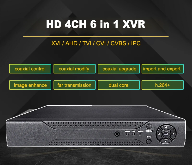 Лучший 1080P 4-канальный DVR записывающее устройство HVR 6 в 1, система наблюдения, XVI/AHD TVI CVI/CVBS/NVR Hybrid DVR CCTV сетевого устройства хранения данных