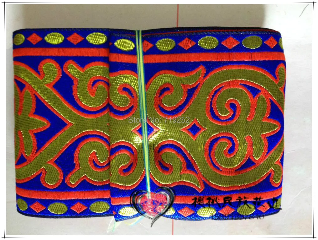 

10cm 4' Lace Stage Clothes Accessory Handmade Curtain National Jacquard Garment Woven Tuten Webbing Blue Golden Red Blink Ribbon