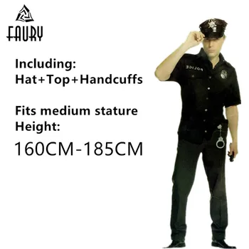 

Cosplay Costume Adult Clothing Male Masquerade Mischief American Policeman Uniform State Performance Dress Halloween Game
