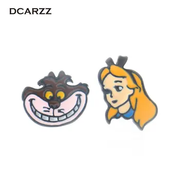 

Alice in Wonderland Earrings Alice and Cheshire Cat Charms Stud Earring Cosplay Movie Jewelry Wholesale