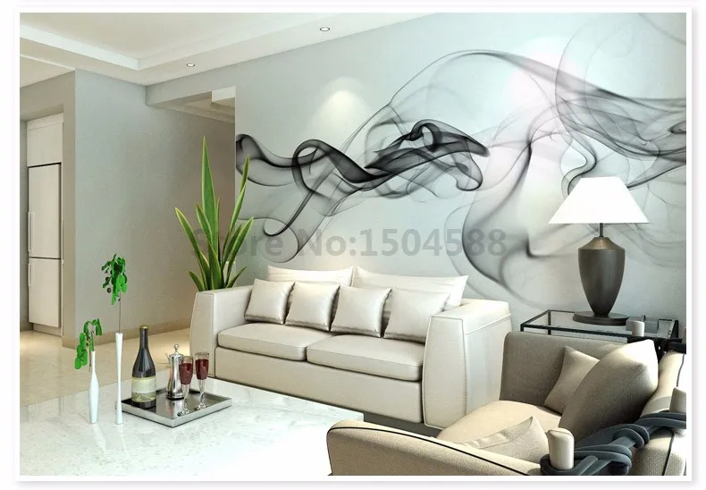 Персонализированные настройки современного абстрактного искусства обои 3D стерео черный и белый дым Фреска Офис Гостиная домашний декор 3 D