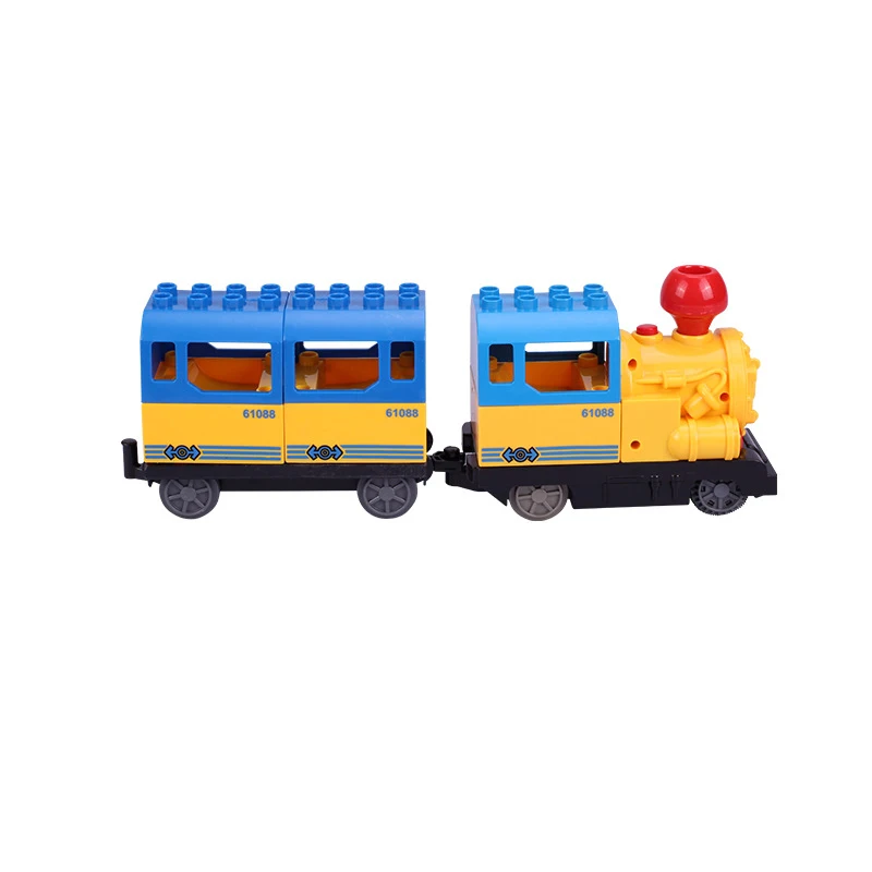 DIY строительные блоки Duploe поезд трек аксессуары железнодорожные точки изогнутый кроссовер мост части кирпичные игрушки для детей подарок для детей - Цвет: 1pcs block - 12
