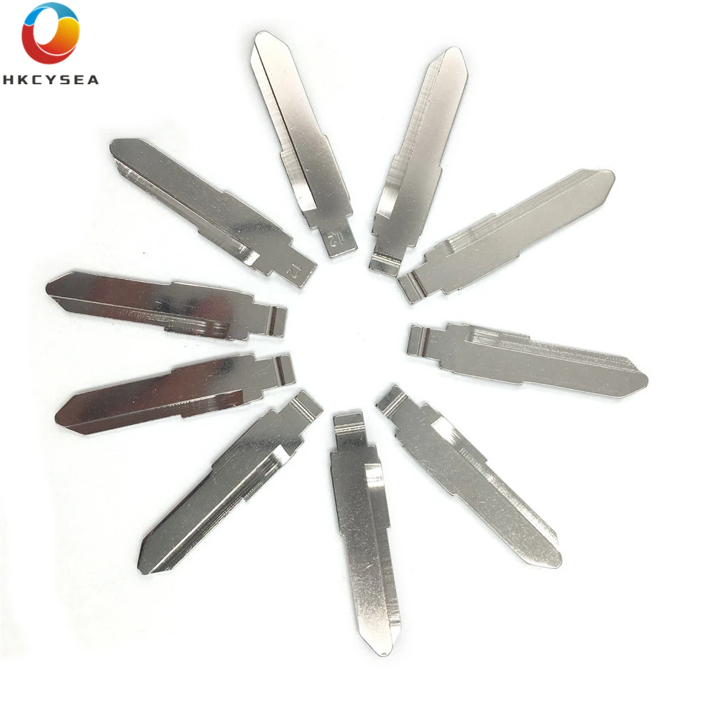 

HKCYSEA 10 pcs/lot Metal Blank Uncut Flip KD Remote Key Blade Type #12 for Isuzu Remote Key Car Blank Replacement