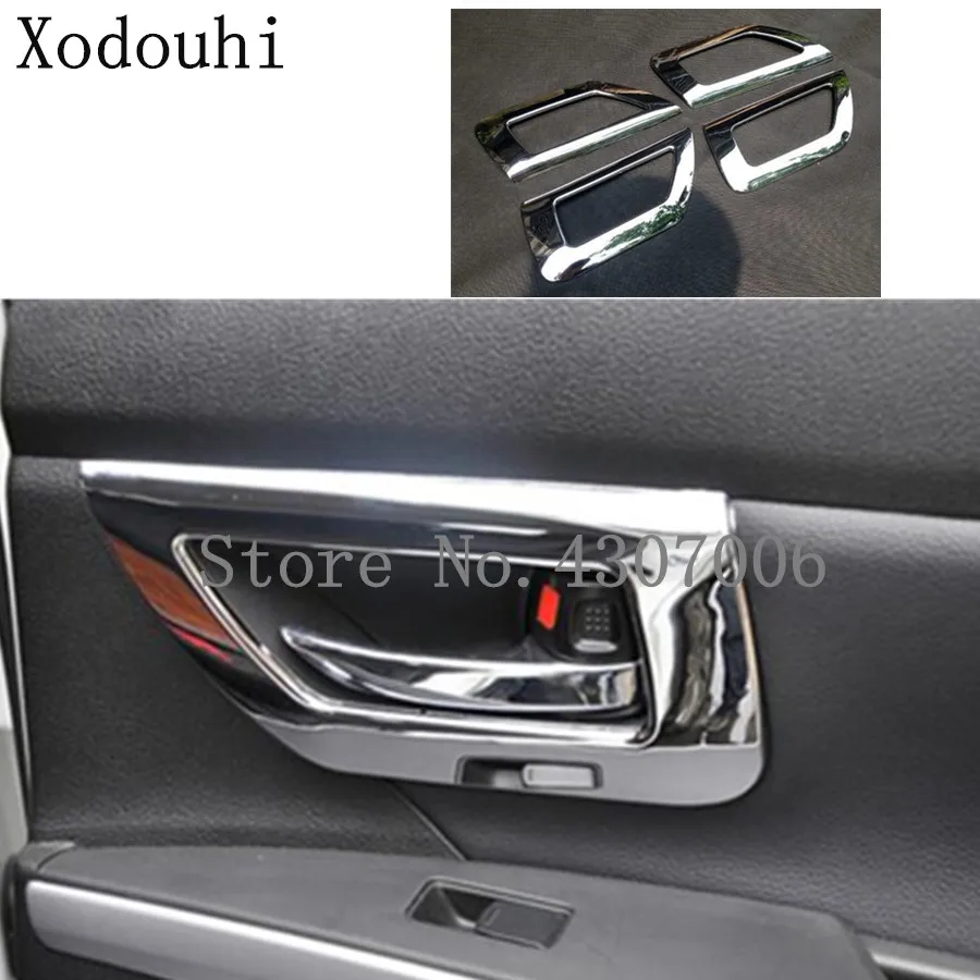 

car styling body cover stick trim ABS chrome door inner handle bowl frame 4pcs For Suzuki S-cross scross SX4 2014 2015 2016 2017