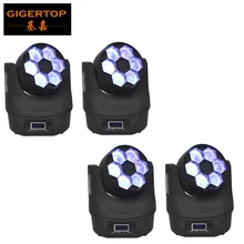 TIPTOP 4 упак ADJ LED PAR 6x15 W 4in1 RGBW светодиодный маленький пчелиный глаз движущаяся голова луч света, мини-b глаз светодиодный подвижный светильник RGBW DMX бесконечное вращение