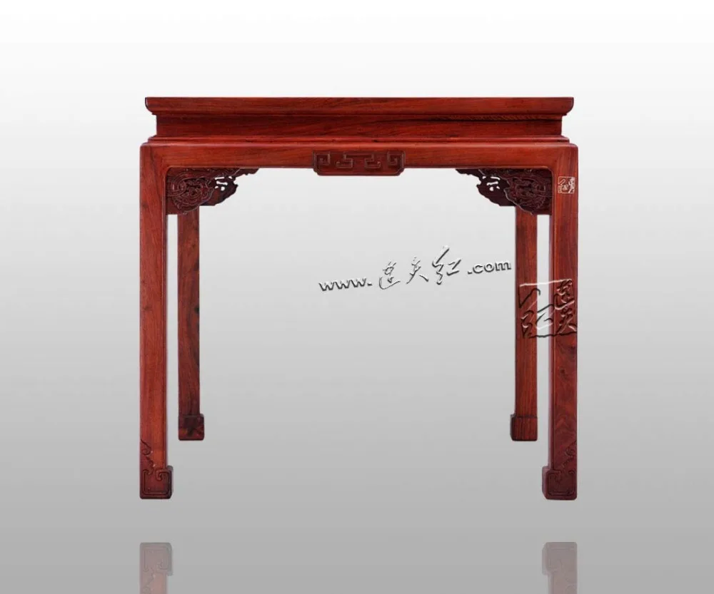 Chinese Antique Redwood Mahogany Tables Classical Solid wood Square Desk Living Dining Room Rosewood Furniture Annatto 4 8 Seats