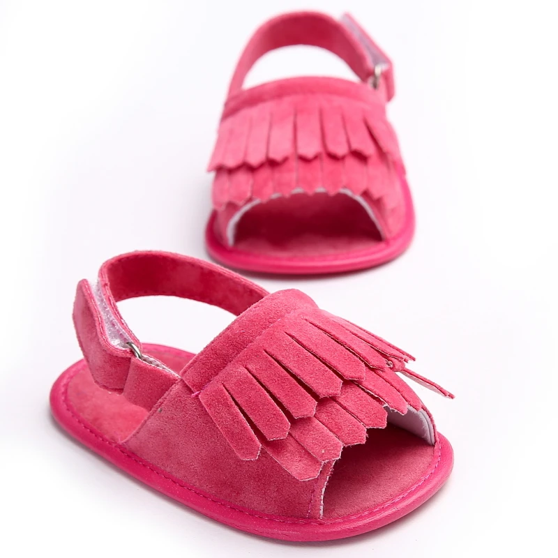 Цветочный горячая Распродажа двойной кисточкой из искусственной кожи детские мокасины детские летние сандалии для девочек спортивная