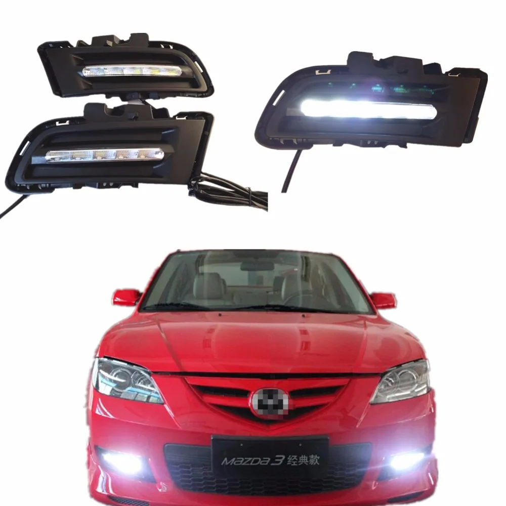 

LED DRL Daytime running light car styling for Mazda3 M3 2010-2012 fog lamp frame Fog light led drl day light