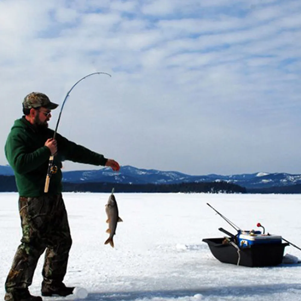 Winter Fishing Rods Combo Ice Fishing Rod with Fishing Reel and Line Outdoor Portable Spinning Casting Fishing Reel Tackle Set