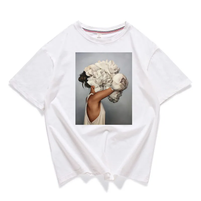 95% القطن ازهر زهرة ريشة النساء تي شيرت 2019 الصيف قصيرة الأكمام جولة الرقبة المتناثرة الطباعة المحملة عارضة الأزياء الإناث 95% القطن ازهر زهرة ريشة النساء تي شيرت 2019 الصيف قصيرة الأكمام جولة الرقبة المتناثرة الطباعة المحملة عارضة الأزياء الإناث