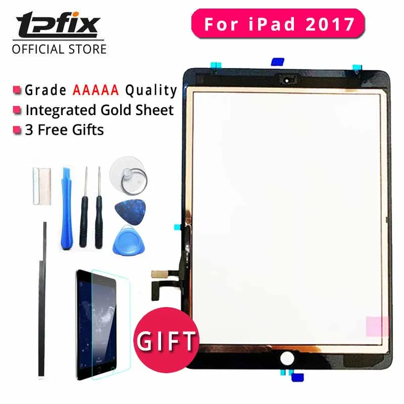 

TPFIX Touch Screen Digitizer For iPad 2017 Glass Panel Grade AAAAA Front Assembly A1822 A1823 Ecran Tactil Flex Cable Tools