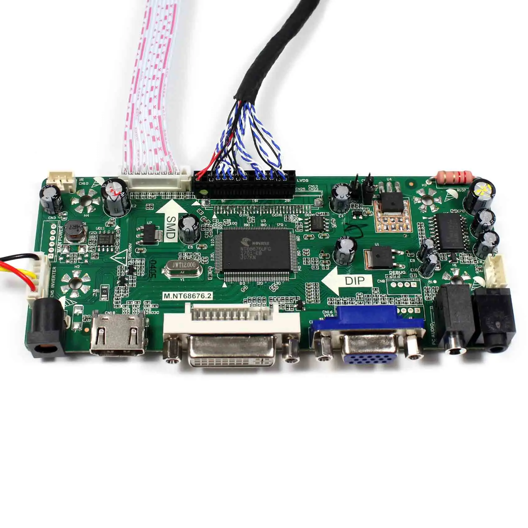 M.NT68676 LP154W02 Audio Input HDMI HDMI DVI VGA AUDIO LCD Controller Board B154SW01 for 15.4inch 17inch 1680x1050 LCD Screen