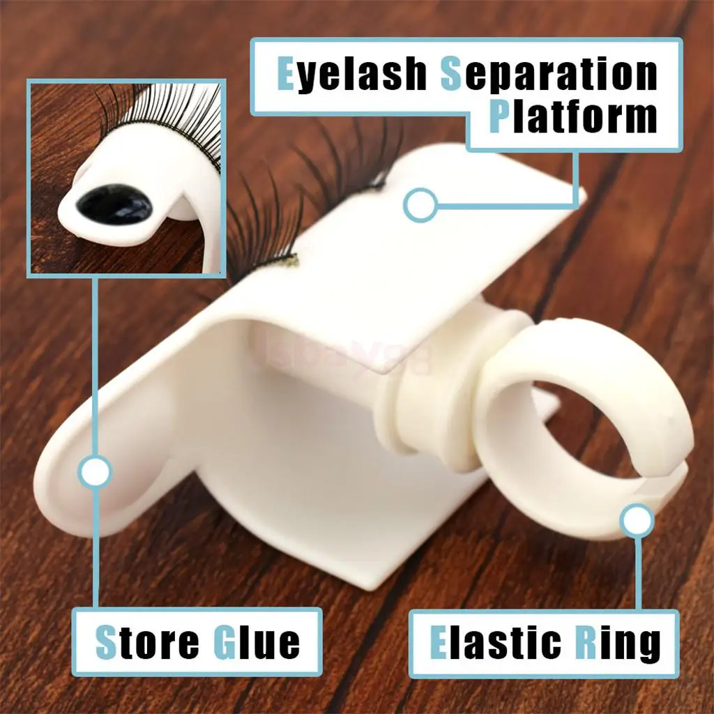 

Reusable Plastic False Eyelashes Extension Strip Pad Holder Tray Pallet + Glue Ring + Eye Lash Cup Makeup Tools Set Kit
