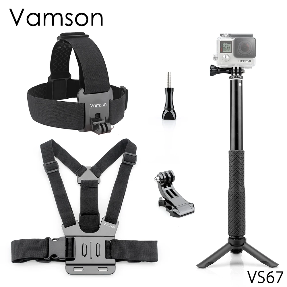 Аксессуары Vamson для Gopro Hero 7 6 5 нагрудный ремень монопод Штатив головной eken h9 Xiaomi SJCAM