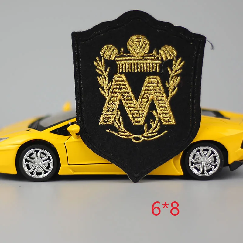 

HOT sale 1PC school M Iron On Embroidered Patch For Cloth Cartoon Badge Garment Appliques