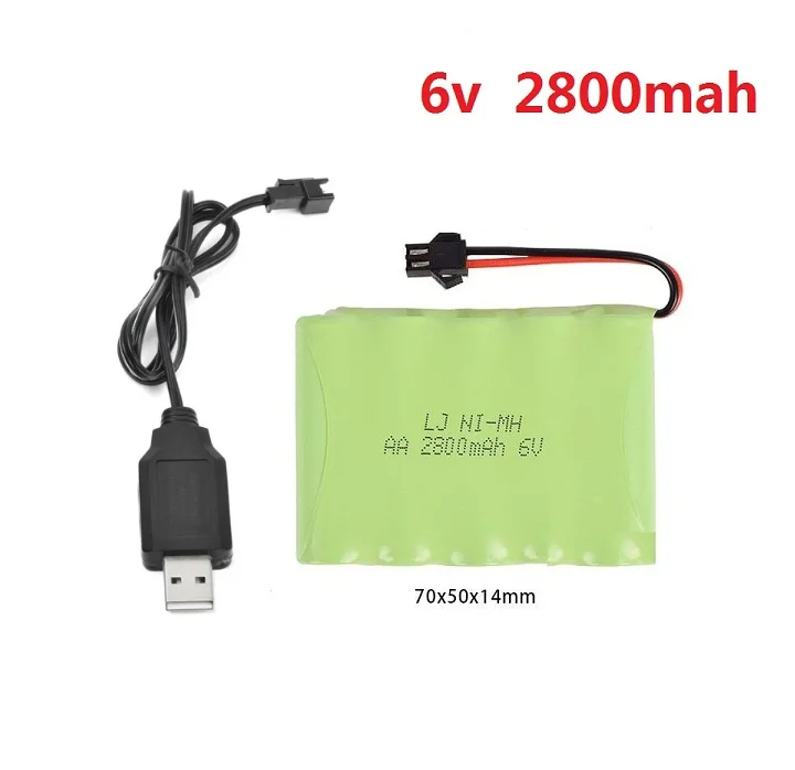 Ewellsold 6V 700mah/1800mAh/2800mah Ni-NH AA rechargeable battery+usb charger SM-2P plug for RC car RC truck RC tank RC boat Ewellsold 6V 700mah/1800mAh/2800mah Ni-NH AA rechargeable battery+usb charger SM-2P plug for RC car RC truck RC tank RC boat